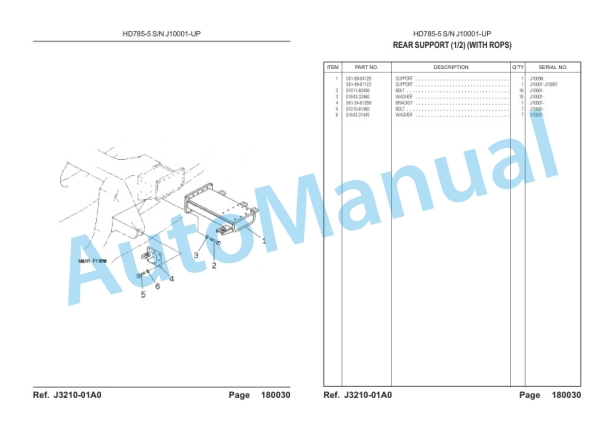 Komatsu HD785-5 Dump Truck Parts Manual LEPBH78501-4