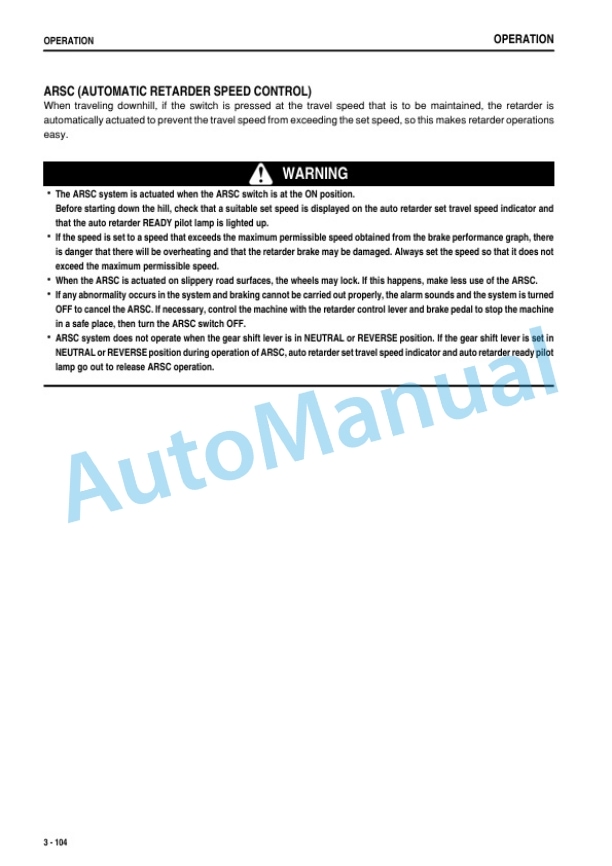 Komatsu HD785-7 Dump Truck Operation and Maintenance Manual TEN00863-06-3