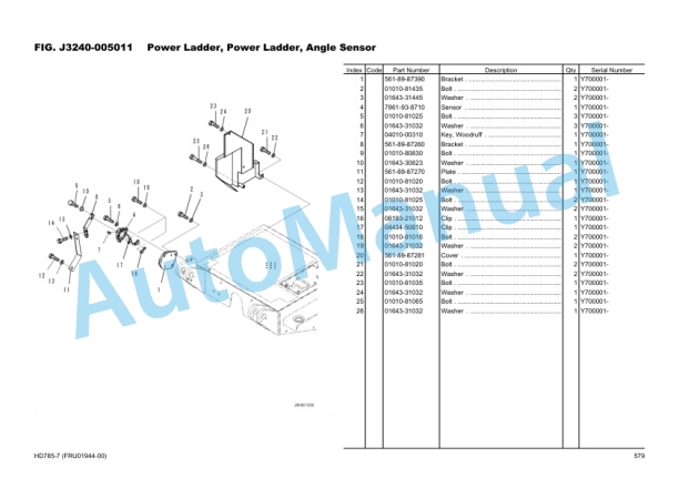 Komatsu HD785-7 Dump Truck Parts Manual FRU01944-00-4