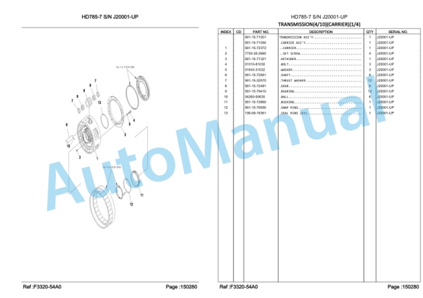 Komatsu HD785-7 Dump Truck Parts Manual LEPBH78701-3