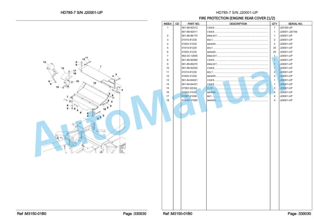 Komatsu HD785-7 Dump Truck Parts Manual LEPBH78701-5