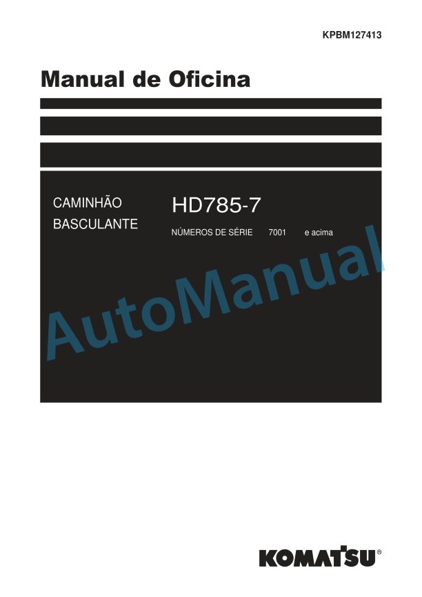 Komatsu HD785-7 Dump Truck Shop Manual KPBM127413