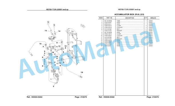Komatsu HD785-7 Galeo Dump Truck Parts Manual LEPBH78700-4