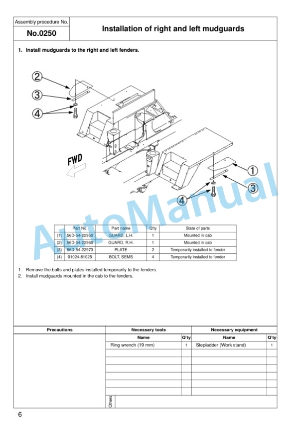 Komatsu HM300-2R Articulated Dump Truck Field Assembly Instruction GEN00091-01-5