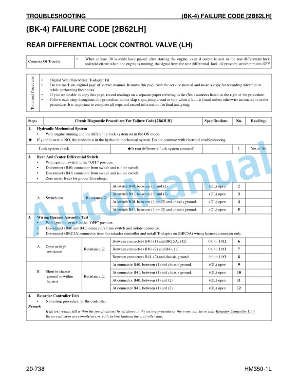 Komatsu HM350-1L Articulated Dump Truck Shop Manual CEBM015400-4