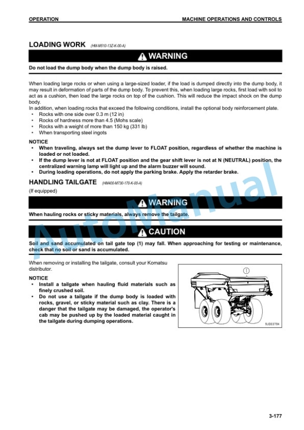 Komatsu HM400-3R Articulated Dump Truck Operation and Maintenance Manual PEN01516-03-5