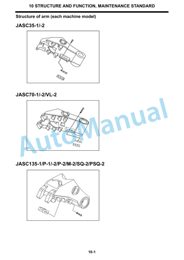 Komatsu JASC35-1, JASC35-2, JASC70-1, JASC70-2, JASC70VL-2, JASC135-1, JASC135P-1, JASC135-2, JASC135P-2, JASC135M Shop Manual SEN06953-00-3