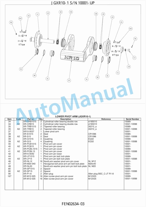Komatsu JGXR10-1 Parts Manual FEN02634-03