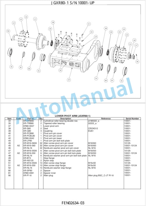 Komatsu JGXR10-1 Parts Manual FEN02634-03-5