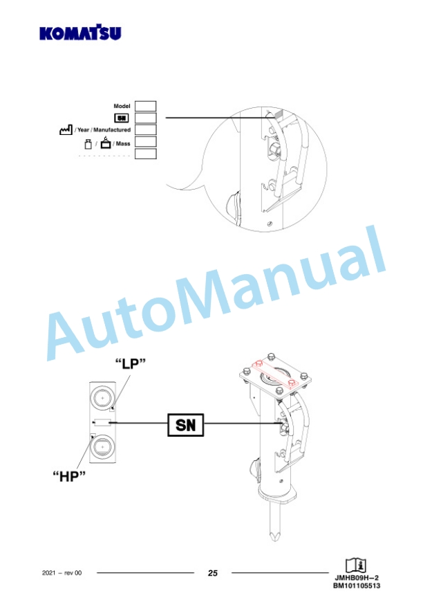 Komatsu JMHB09H-2 Hydraulic Breaker Operation and Maintenance Manual PEN01727-00-3