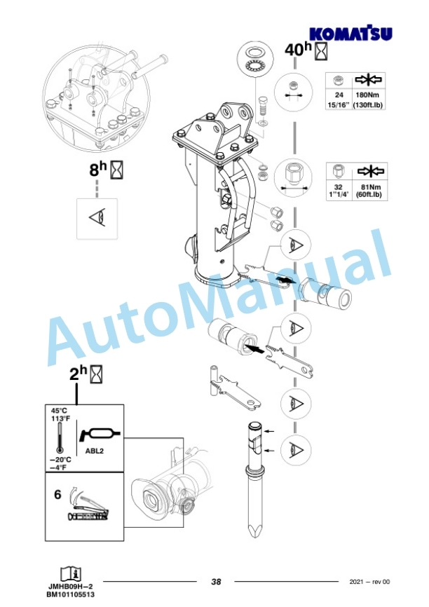Komatsu JMHB09H-2 Hydraulic Breaker Operation and Maintenance Manual PEN01727-00-4