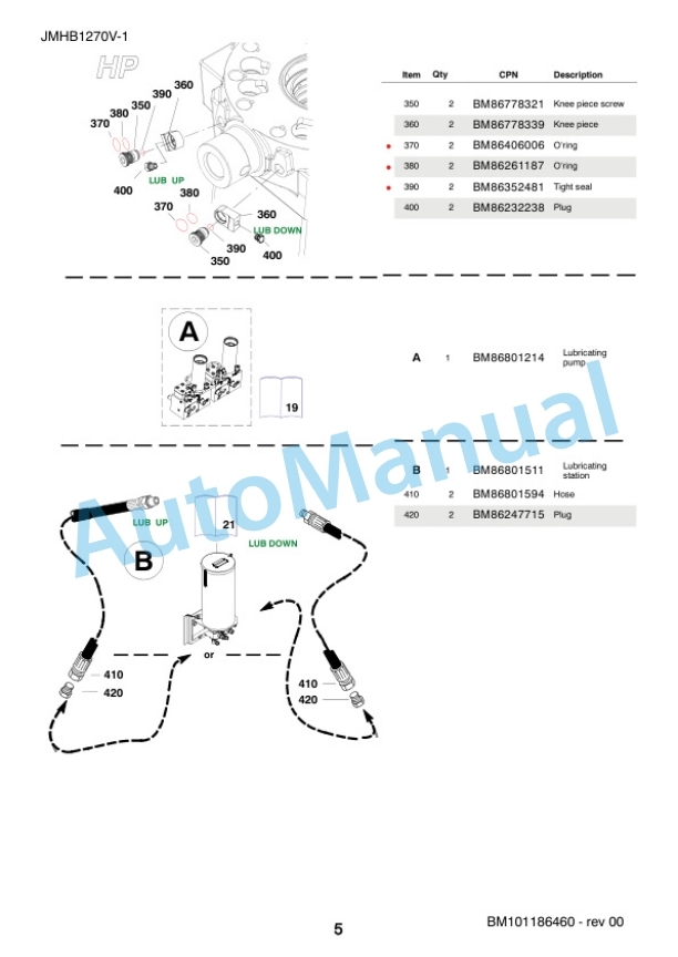 Komatsu JMHB1270V-1 Hydraulic Breaker Parts Manual FEN04373-00-2