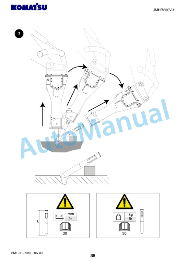 Komatsu JMHB230V-1 Hydraulic Breaker Operation and Maintenance Manual PEN01087-00-4