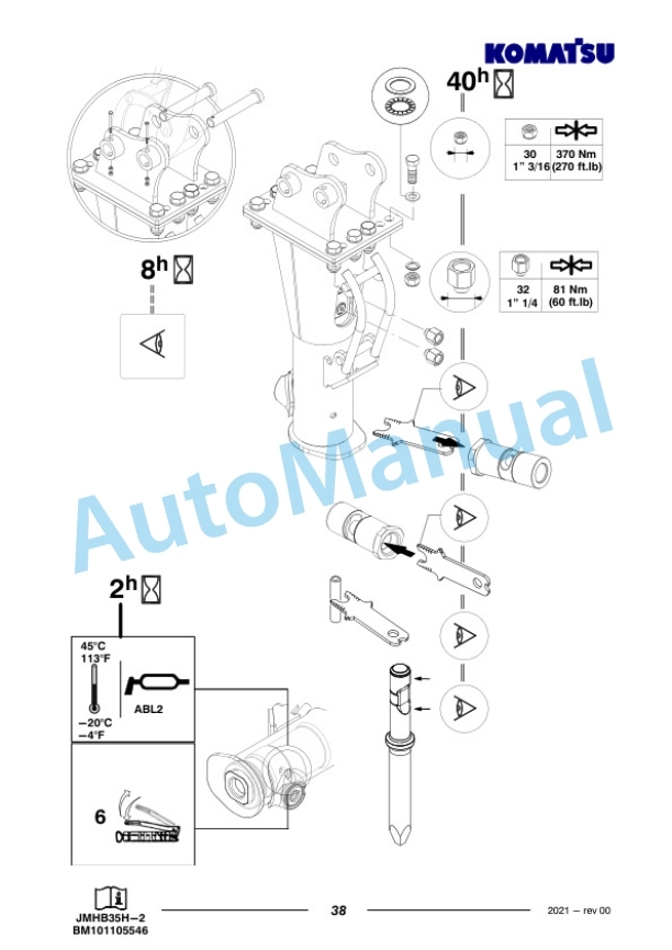 Komatsu JMHB35H-2 Hydraulic Breaker Operation and Maintenance Manual PEN01730-00-4