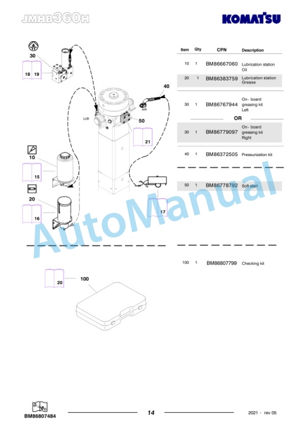 Komatsu JMHB360H-1 Hydraulic Breaker Parts Manual FEN04369-05-4