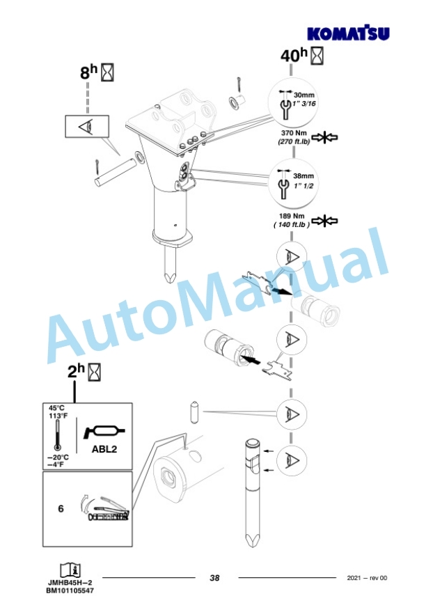 Komatsu JMHB45H-2 Hydraulic Breaker Operation and Maintenance Manual PEN01731-00-4
