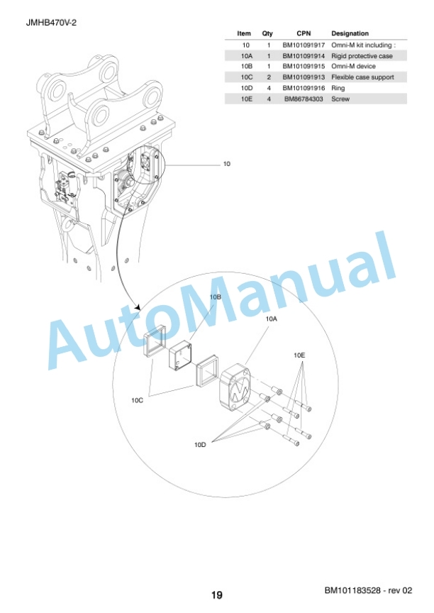 Komatsu JMHB470V-2 Hydraulic Breaker Parts Manual FEN05682-02-5