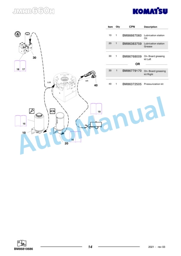 Komatsu JMHB660H-1 Hydraulic Breaker Parts Manual FEN04371-03-4
