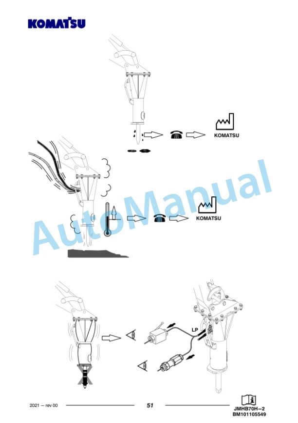Komatsu JMHB70H-2 Hydraulic Breaker Operation and Maintenance Manual PEN01733-00-5