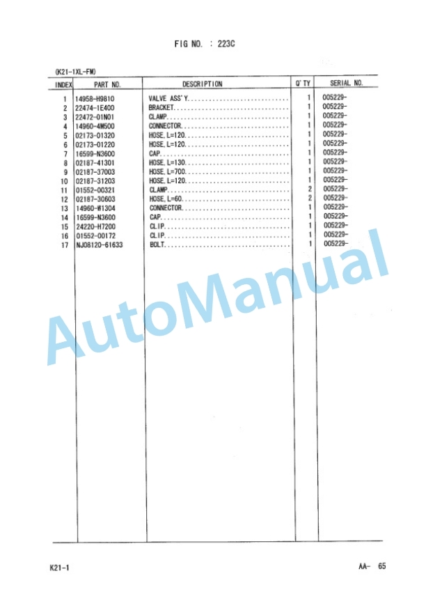 Komatsu K15, K21, K25, 4D92E, 4D94LE, 4D98E Engine Parts Manual PEB16E2-01-4