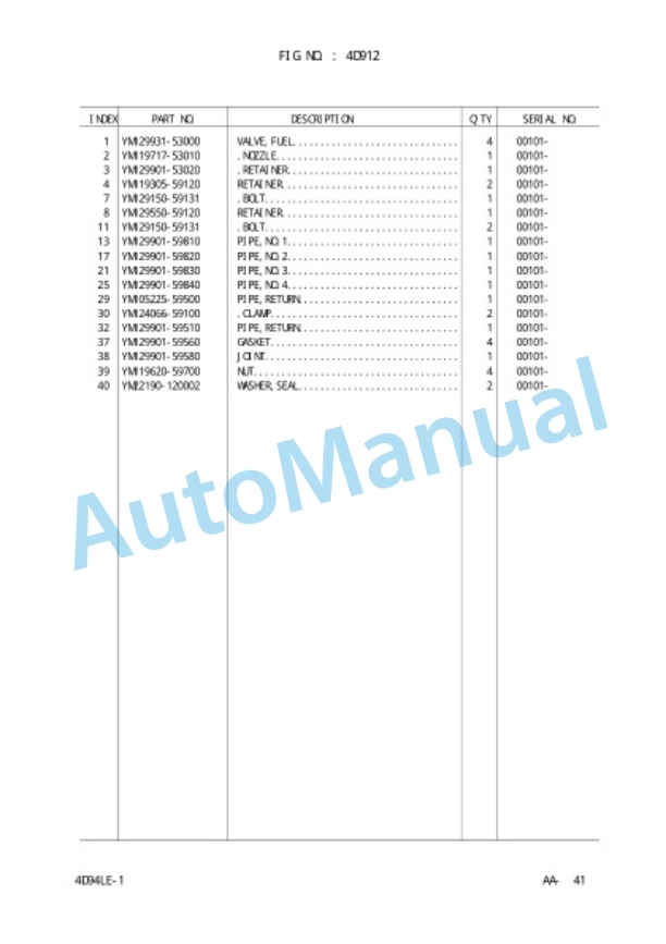 Komatsu K15, K21, K25, 4D92E, 4D94LE, 4D98E Engine Parts Manual PEB16E2-01A-5