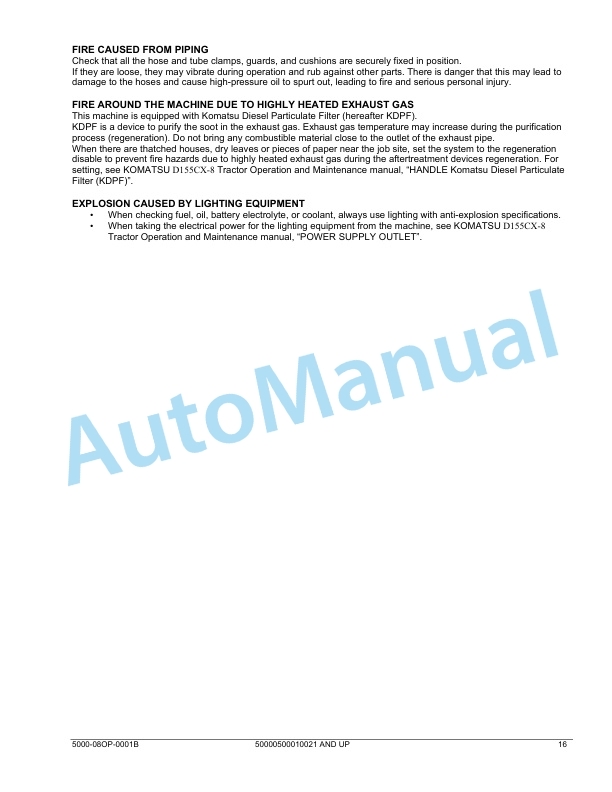 Komatsu K170 PipeLayer Operation and Maintenance Manual 5000-08OP-0001B-2