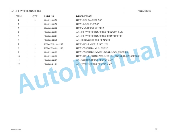 Komatsu K170 PipeLayer Parts Manual 5000-08PB-0001A-3