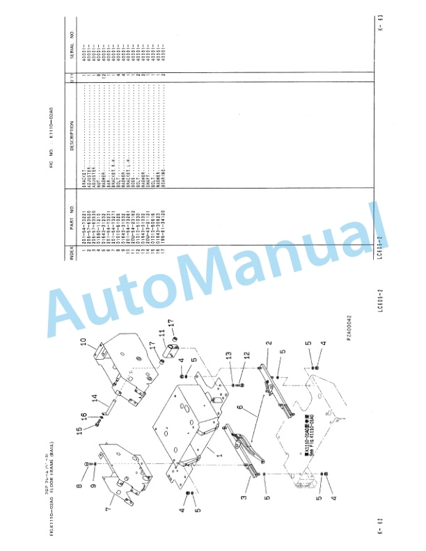 Komatsu LC605-2 Crawler Crane Parts Manual PEPB013001-4