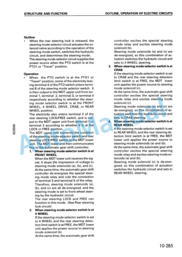 Komatsu LW250-5 Rough Terrain Crane Shop Manual SEBM008905-2