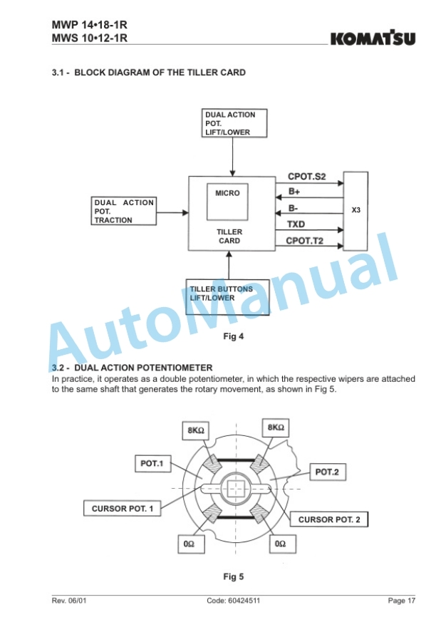 Komatsu MWP14-1R, MWP16-1R, MWP18-1R, MWS10-1R, MWS10-1R, MWS12-1R Forklift Truck Operation and Maintenance Manual 60424511-2