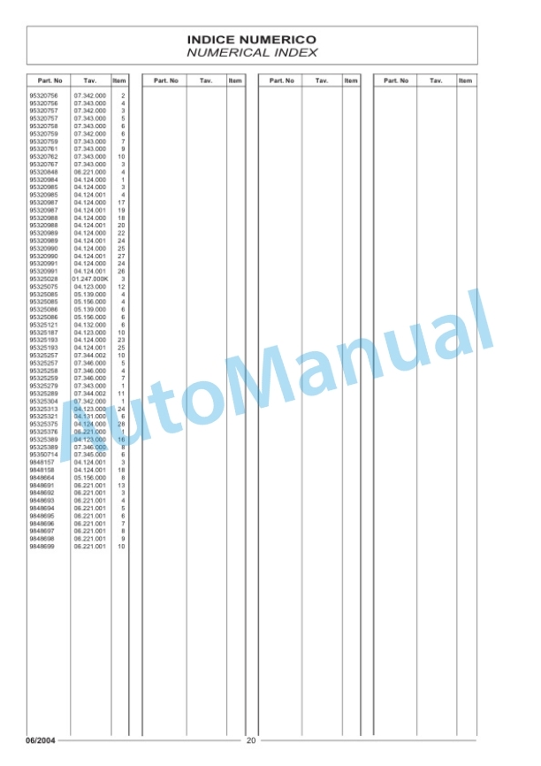 Komatsu MWP22-1R, MWP30-1R Parts Manual 60422346 Rev.006-3