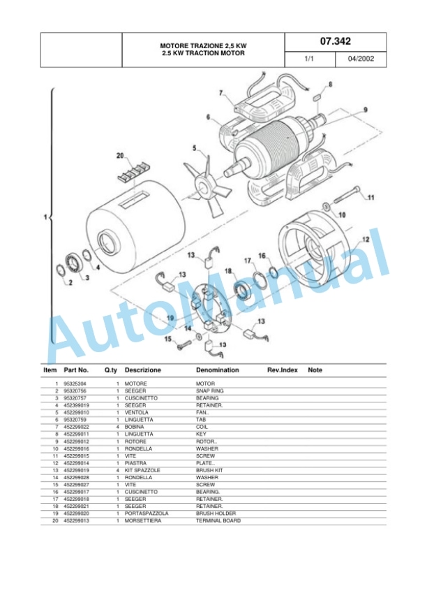 Komatsu MWQ20-2R, MWQ20S-2R Parts Manual 60422374 Rev.002-5