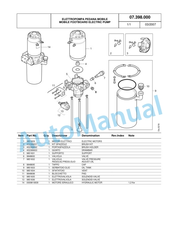 Komatsu MWQ20-3R, MWQ10-3R Parts Manual 45398047801 Rev.003-5