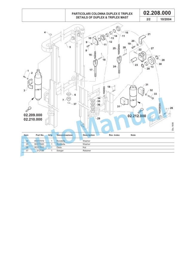 Komatsu MWS 10-1R, MWS 12-1R Forklift Truck Parts Manual 60422353-4