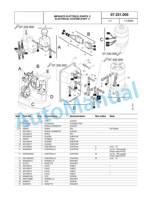 Komatsu MWS10-1R, MWS12-1R Parts Manual 60422353 Rev.004-5