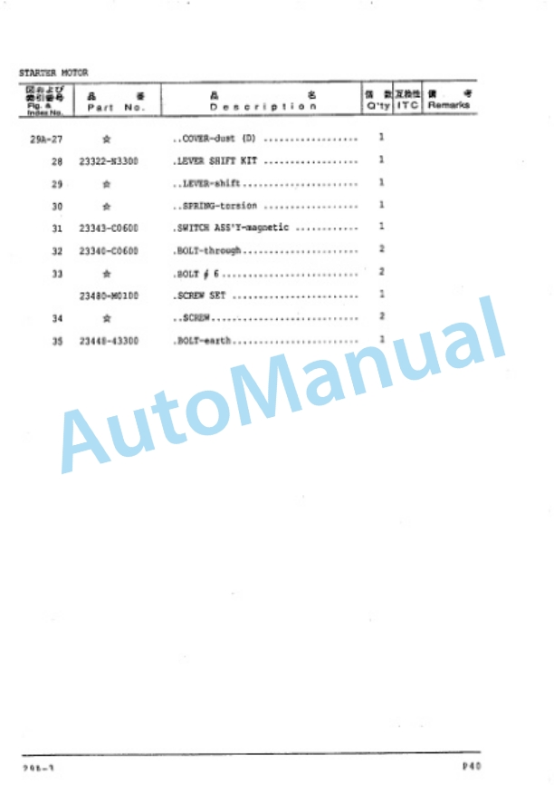 Komatsu P40 Gasoline Engine Parts Manual PGCP400-03-5