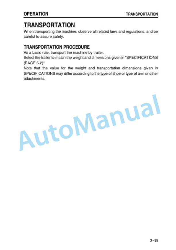Komatsu PC01-1A Hydraulic Excavator Operation and Maintenance Manual TEN00613-05-4