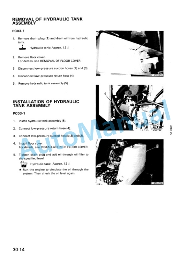 Komatsu PC02-1, PC03-1 Hydraulic Excavator Shop Manual SEBM021S0102-3
