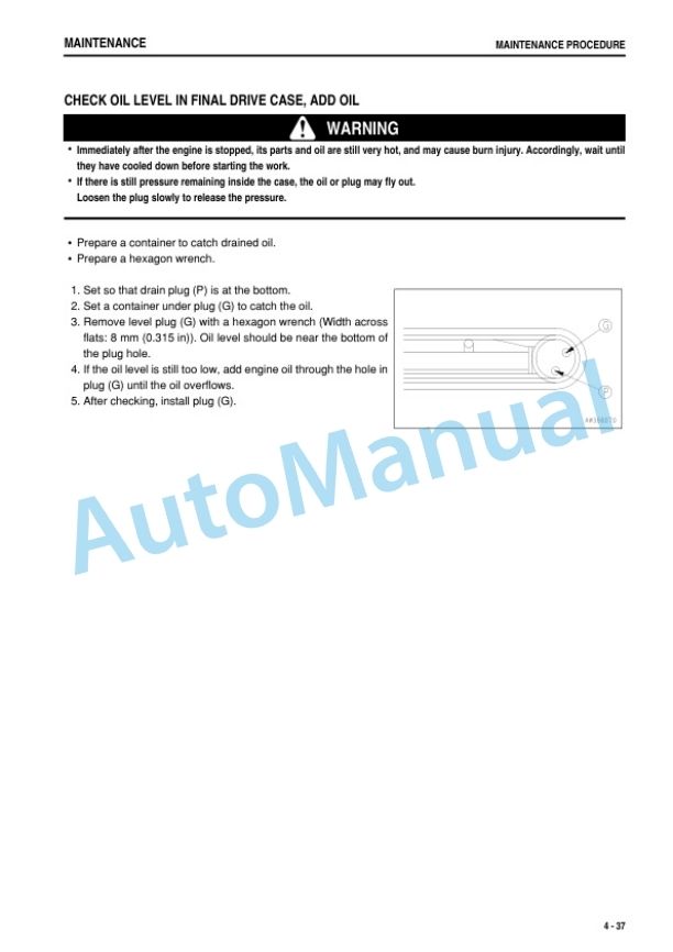 Komatsu PC09-1 Hydraulic Excavator Operation and Maintenance Manual TEN00622-09-5