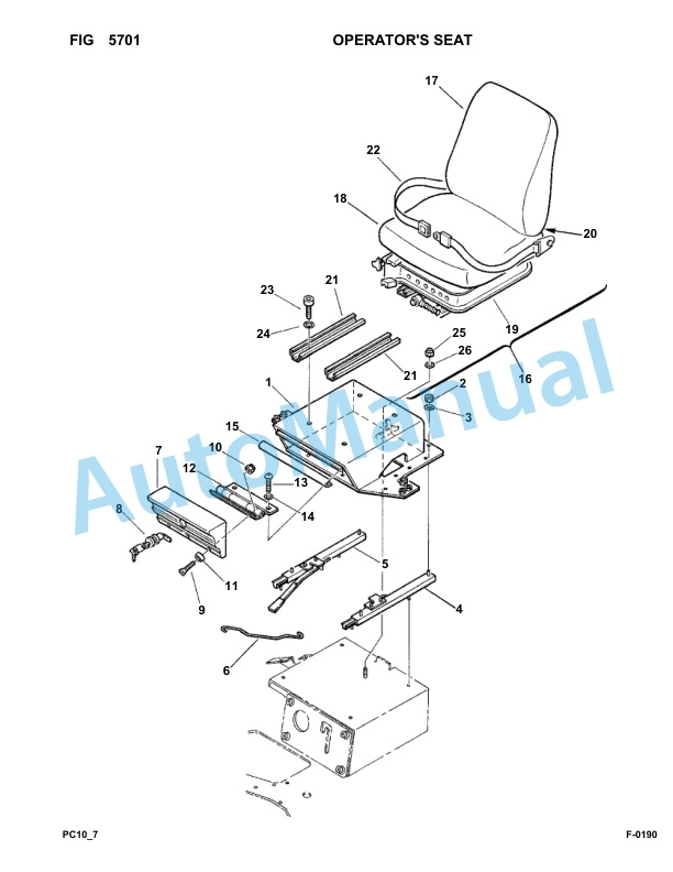 Komatsu PC10-7 Hydraulic Excavator Parts Manual F25001-UP-4