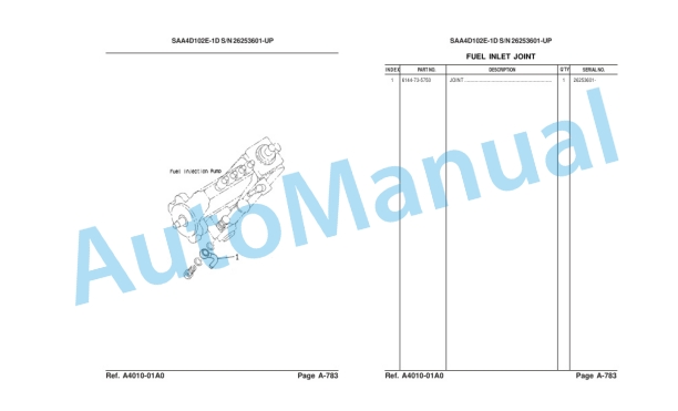 Komatsu PC100F-6 Hydraulic Excavator Parts Manual LEPBP1F603-2