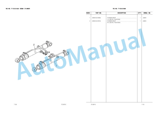 Komatsu PC100F-6 Parts Manual LEPBP1F602-5