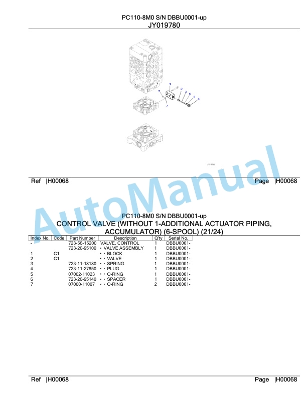 Komatsu PC110-8M0 Hydraulic Excavator Parts Manual DBBU0001-up-2