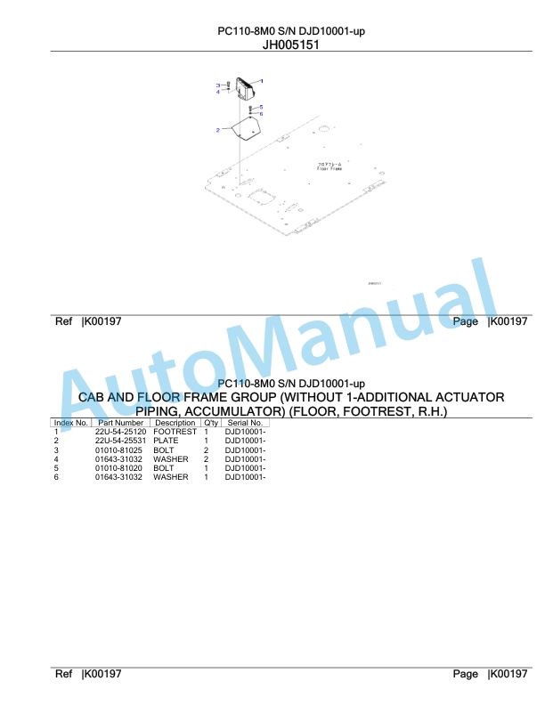 Komatsu PC110-8M0 Hydraulic Excavator Parts Manual DJD10001-up-4