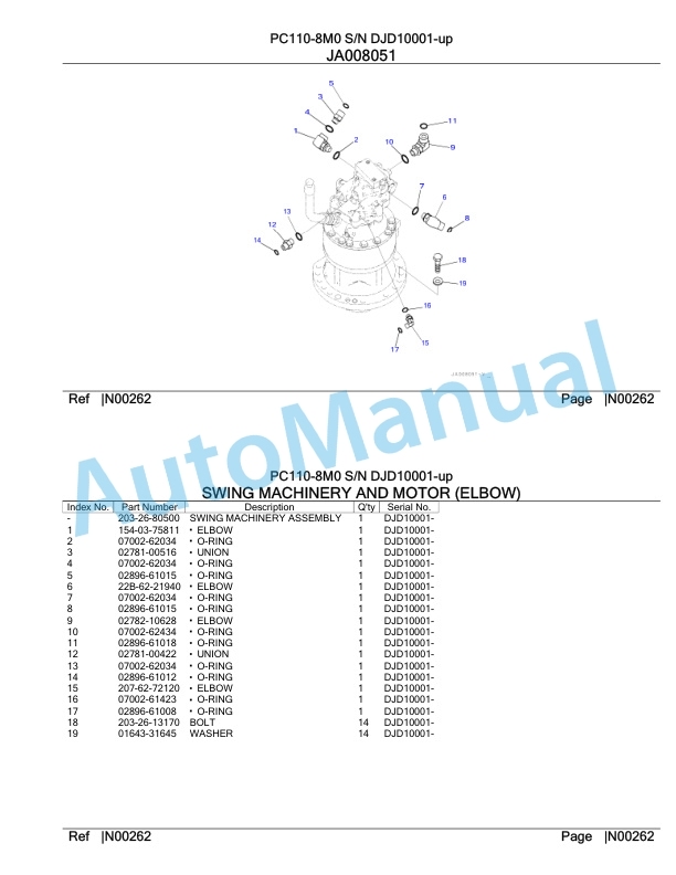 Komatsu PC110-8M0 Hydraulic Excavator Parts Manual DJD10001-up-5