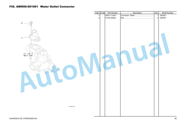 Komatsu PC110-8M0 Hydraulic Excavator Parts Manual YEPB202800-00-2