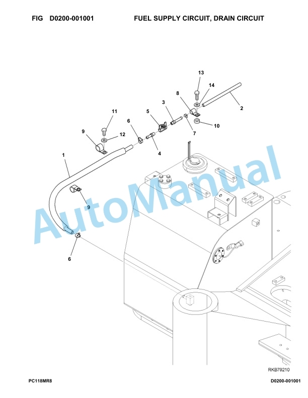 Komatsu PC118MR-8 Hydraulic Excavator Parts Manual F00003-UP-2