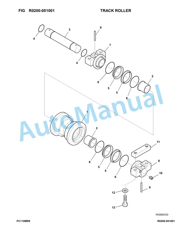Komatsu PC118MR-8 Hydraulic Excavator Parts Manual F00003-UP-5