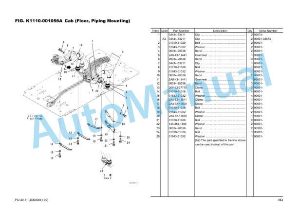 Komatsu PC120-11 Hydraulic Excavator Parts Manual ZEN00041-00-4