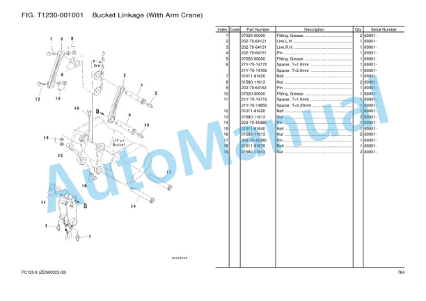 Komatsu PC120-8, SAA4D95LE-5D Parts Manual ZEN00023-00-5
